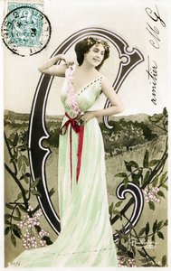 C: Bianca Toledo, artist, sanger og Sevillan-danser fra Belle Epoque - Casino de Paris, Folies Bergere, Jardin de Paris - Alfabet i postkort