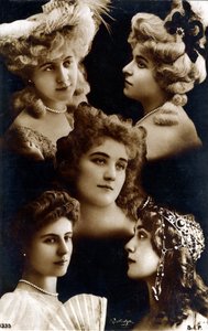 Evig feminin, mosaikk av portretter av unge kvinner, ca. 1900 (bilde)