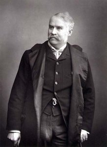 Sir William Schwenck Gilbert (1836-1911), dramatiker, portrettfotografi (s/hv-foto)