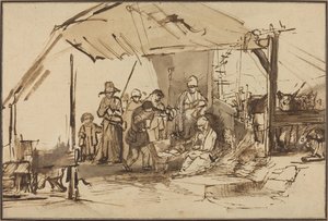 Hyrdenes tilbedelse av Studio of Rembrandt van Rijn