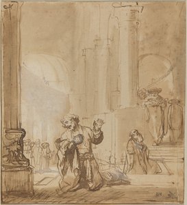 Lignelsen om tolleren og fariseeren av Studio of Rembrandt van Rijn