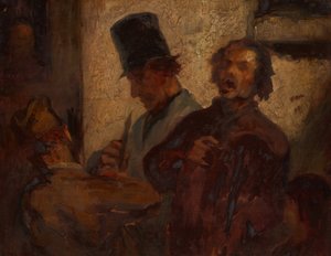 Gatemusikere, ca. 1855. av Style of Honoré Victorin Daumier.