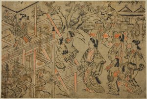 Besøker Kiyomizu-tempelet av Sugimura Jihei