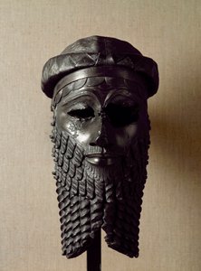 Sumerisk kunst: overhode for kongen, kanskje Naram-Sin (Naram Sin) (2254-2218 f.Kr.). Bronseskulptur. Ca 2250 f.Kr. Dim. 36x20 cm Bagdad, National Iraq Museum