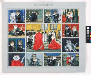 Illustrasjon fra Cats Galore! A Compendium of Cultured Cats (utgitt 2015)