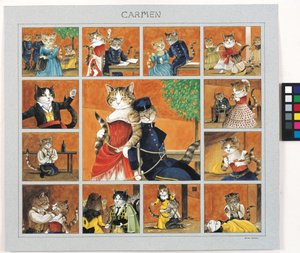 Illustrasjon fra Cats Galore! A Compendium of Cultured Cats (utgitt 2015)