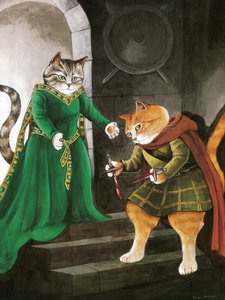 Illustrasjon fra Shakespeares Cats: Posterbok (utgitt 2016) av Susan Herbert