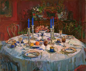 The Dining Room (olje på lerret) av Susan Ryder