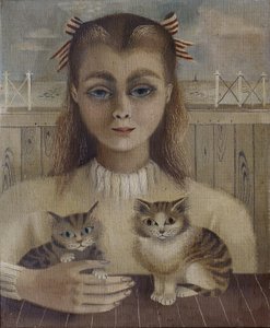 The Cat Girl (olje på lerret)
