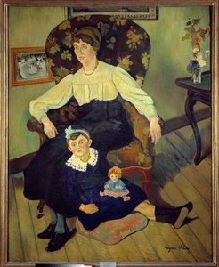 Portretter av Marie Coca, niese til kunstneren og hans datter Gilberte Maleri av Suzanne Valadon