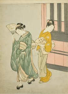 Clearing Breeze from a Fan (Ogi no seiran), fra serien "Eight Views of the Parlour (Zashiki hakkei)" av Suzuki Harunobu