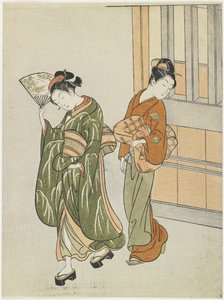 Fjerner bris fra en vifte, etter 1766 av Suzuki Harunobu