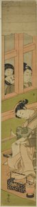 Courtesan Writing a Letter as Two Men Watch through a Window Lattice   1293365   no       norwegian Successfully Translated  Original: Qin Ming (Shin Mei), from a series of The Five Tiger Generals of Translat: Qin Ming (Shin Mei), from a series of The Five av Suzuki Harunobu