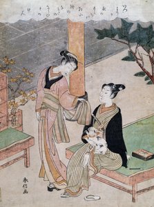 Courtesans, av Suzuki Harunobu (1725-1770), Japan av Suzuki Harunobu