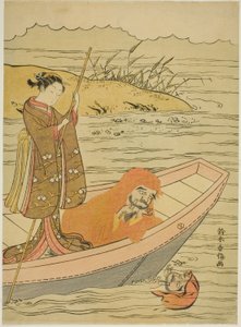 Daruma ser på speilbildet sitt av Suzuki Harunobu