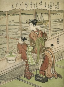 Dobbeltblomstret kirsebær: Motoura of the Minami Yamasakiya av Suzuki Harunobu