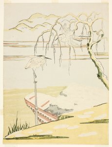 Egrets i snøen av Suzuki Harunobu