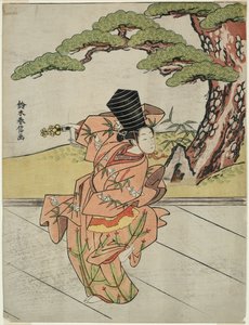 Kvinnelig Sanbaso-danser av Suzuki Harunobu