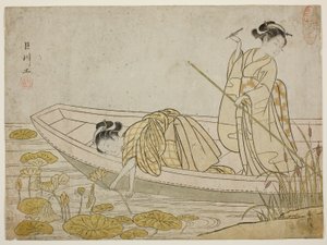 Innsamling av lotusblomster av Suzuki Harunobu