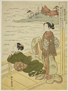 Gonchunagon Sadaie (Fujiwara no Teika), fra en serie uten tittel med parodier av Three Evening Poems av Suzuki Harunobu