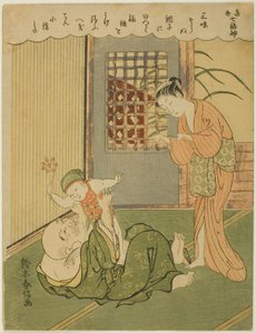 Hotei, fra serien "Seven Gods of Good Luck in Modern Life (Tosei Shichi-fukujin)" av Suzuki Harunobu
