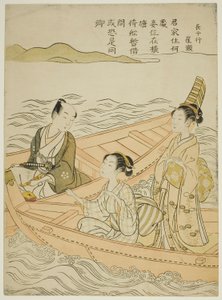 Meeting on the River (parodi på Hakurakuten) av Suzuki Harunobu