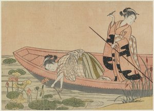 Mitate of Zhou Maoshu, etter 1765 (farget treblokktrykk) av Suzuki Harunobu