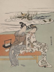parodi på keiseren X U An Zong og yang GUI non av Suzuki Harunobu