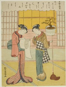 Dikt av Chunagon Asatada, fra en serie uten tittel med trettiseks udødelige poeter av Suzuki Harunobu