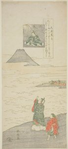 Dikt av Otomo no Kuronushi, fra serien "Six Famous Poets (Rokkasen)" av Suzuki Harunobu