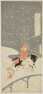 Sano Crossing ved Miwagasaki av Suzuki Harunobu