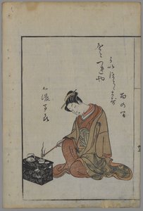 Sittende skjønnhet, Edo-periode (fargetrykk av treblokk) av Suzuki Harunobu