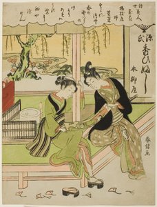 Sumirena: Temi stress of yojiya (yojiya datter, Sumirena), fra seriens Owers (Ukiyo Bijin Hana Yoshi)” av Suzuki Harunobu