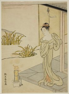 Sommer, fra serien "New Versions of Flowers of the Four Seasons (Shinpan furyu shiki no hana)" av Suzuki Harunobu