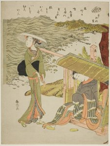 The Bamboo-Blind Shell (Sudaregai), fra en serie uten navn med skjell av Suzuki Harunobu