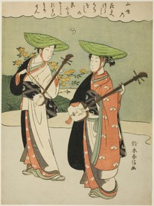 To omreisende musikere av Suzuki Harunobu