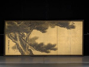Gamle drager (blekk og farge på bladgull over papir) av Suzuki Shōnen