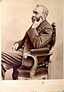 Alfred Nobel (1833-1896), av Atelier Florman, Stockholm. Albumin bilde
