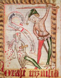 Forbrytelse, fra Magnus Erikssons nasjonale lovsamlinger (1319–64) ca. 1450 (vellum)