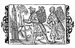 To finner på ski - i "The Northern Nations" av erkebiskop Olaus Magnus, Sverige av Swedish School