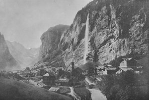 Lauterbrunnen, Cascade du Staubbach (s/hvitt-bilde) av Swiss Photographer