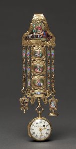 Chatelaine Watch, mid 1800s (metal and enamel) av Swiss School