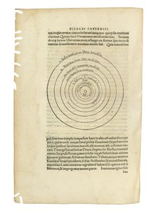 "On the Revolutions of the Coelestium" av Nicolaus Copernicus og "The Narratio Prima de Libris Revolutionum Nicolai Copernici" av Georg Johan Rheticus, to verk i ett bind, Basel, 1566-67 av Swiss School