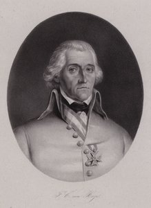 Friedrich Freiherr von Hotze , sveitsiskfødt general i den østerrikske hæren under de franske revolusjonskrigene (gravering) av Swiss School