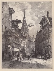 I byen Zug, Dans la Ville de Zoug (gravering) av Swiss School
