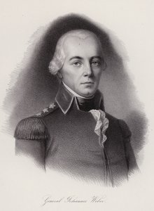 Johann Weber, sveitsisk general drept i slaget ved Frauenfeld (gravering) av Swiss School