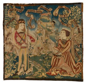 Tapetpanel som viser Hunt of the Unicorn, laget i Sveits eller Øvre Rheinland av Swiss School