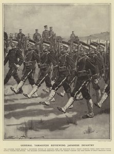 General Yamaguchi gjennomgår japansk infanteri av Sydney Adamson