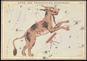 Gaupe og Telescopium Hereschilii, ca. 1825 (kort, papir, silkepapir) av Sydney Hall
