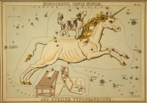 Monoceros, Canis Minor og Atelier Typographique, illustrasjon fra 